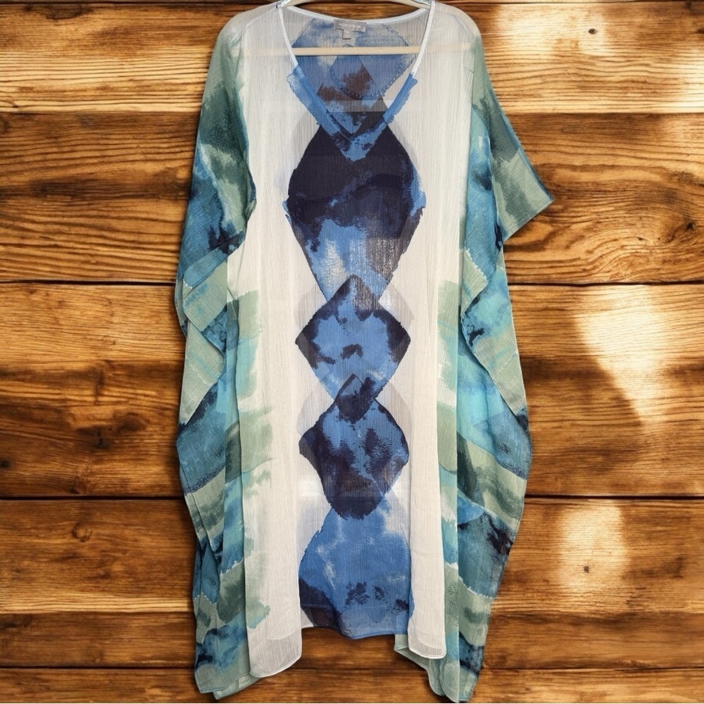 NWOT Nordstrom Blue Tones Patterned Swim Cover-Up Women’s One Size